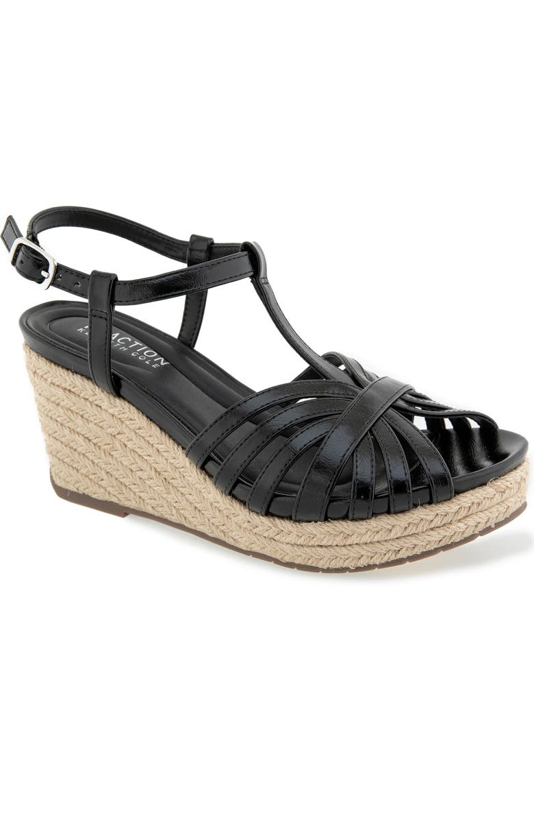 Reaction Kenneth Cole Capci Platform Wedge Sandal, Main, color, Black