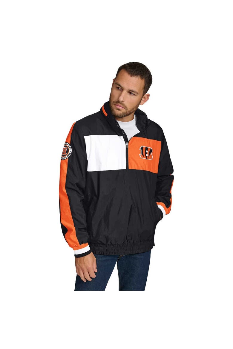 Men's Tommy Hilfiger Black Cincinnati Bengals Gael Lightweight Half-Zip Pullover Hoodie Jacket, Main, color, Black