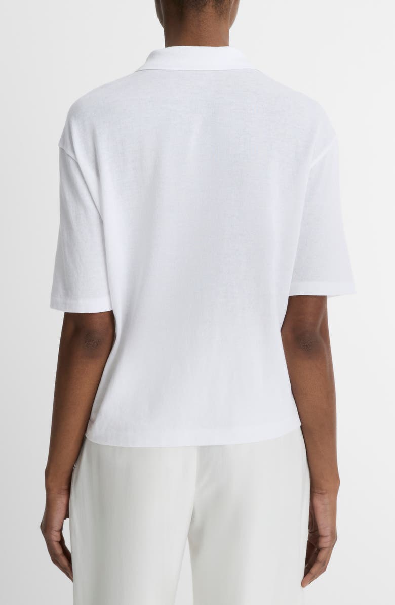 Vince Easy Cotton Polo, Alternate, color, Optic White