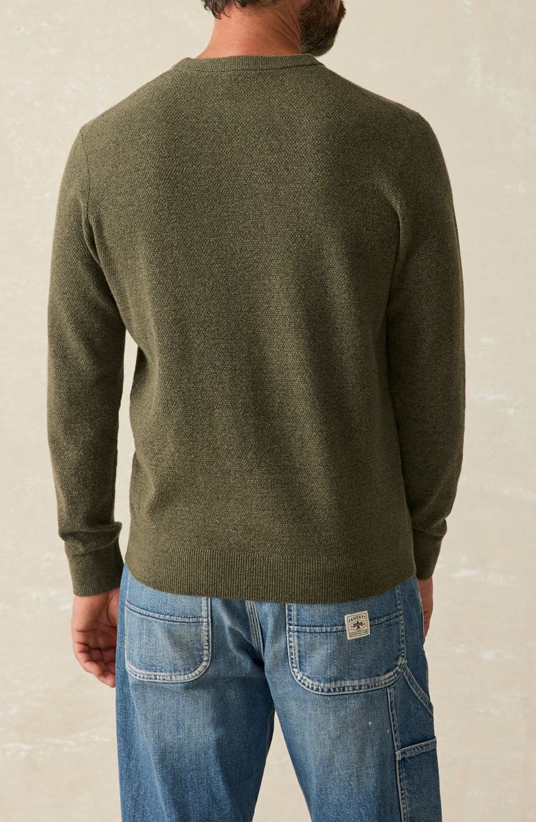 Faherty Jackson Organic Cotton Blend Sweater, Alternate, color, Olive Heather