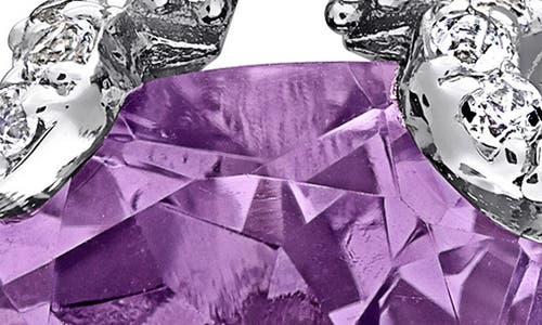 Delmar Amethyst & White Topaz Lever Back Earrings In Purple