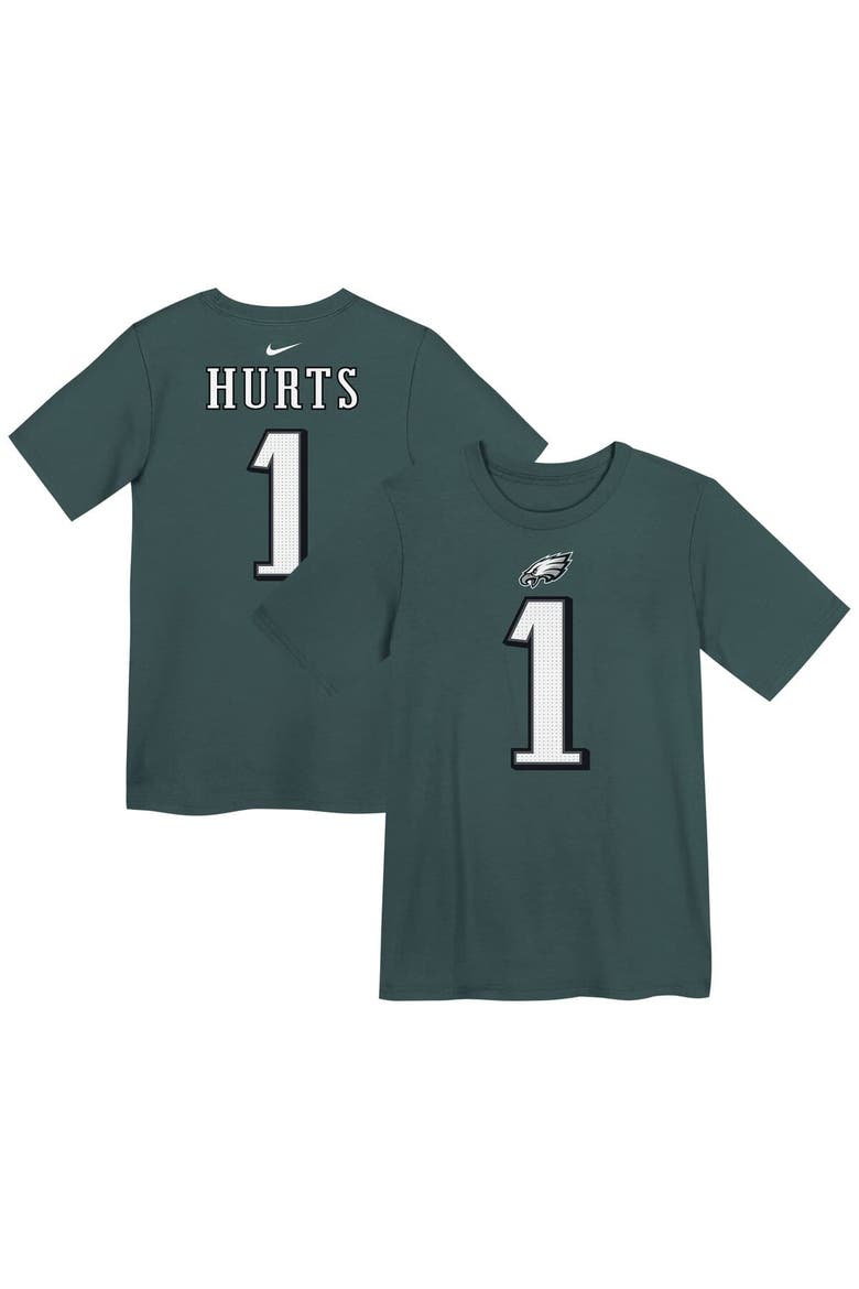 Preschool Nike Jalen Hurts Midnight Green Philadelphia Eagles Player Name & Number T-Shirt, Main, color, Green