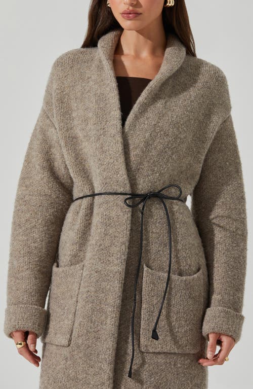Astr The Label Noor Long Cardigan In Taupe