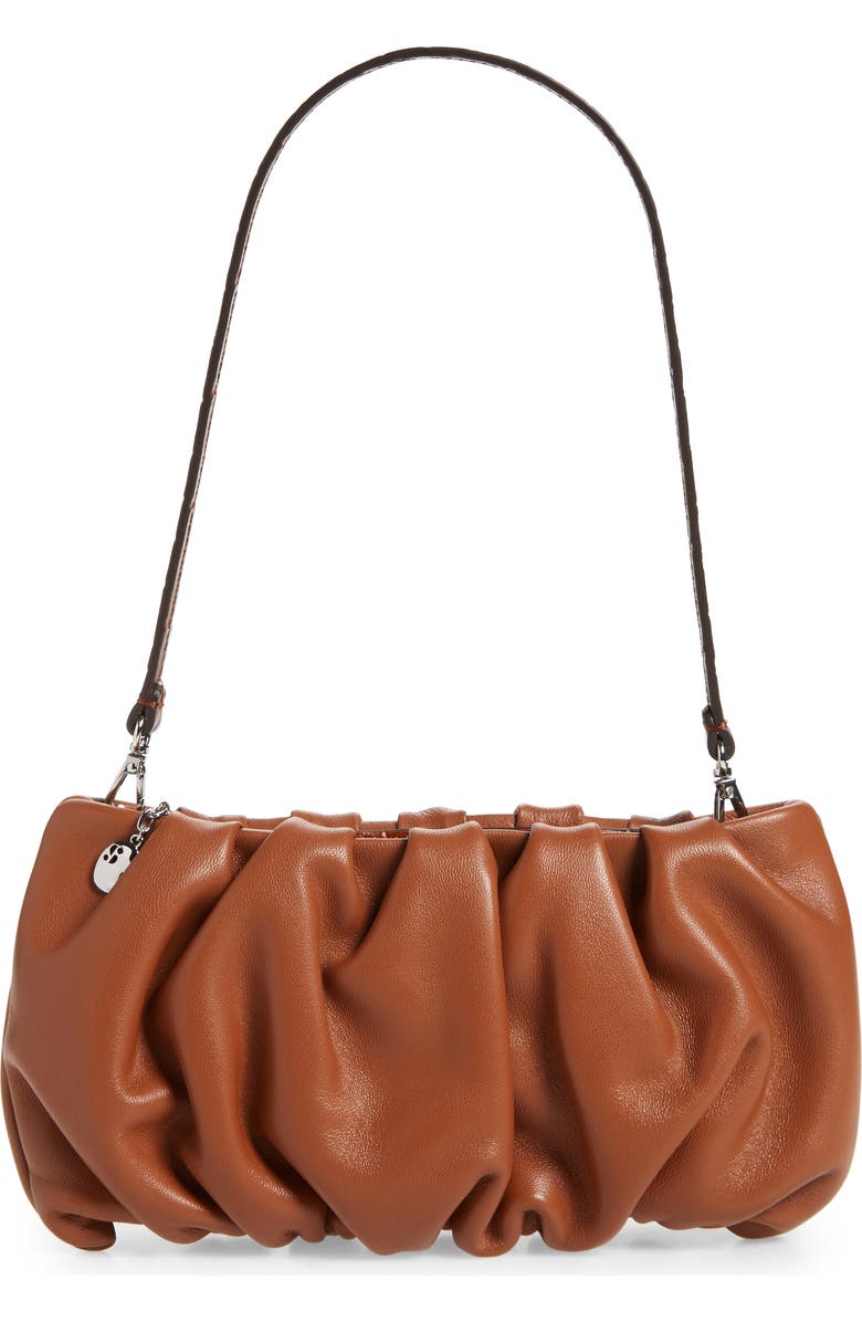 STAUD Bean Leather Clutch, Main, color, Tan