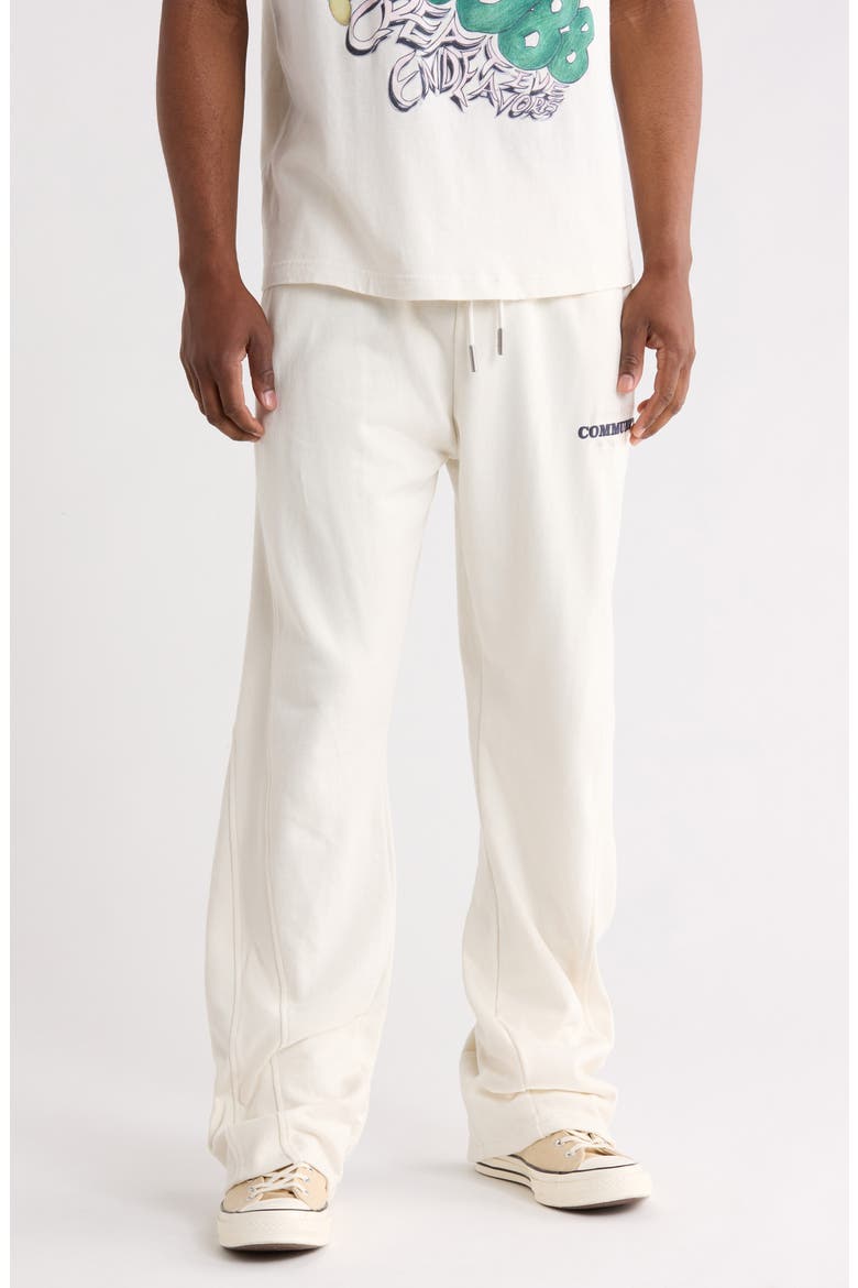 Track Cotton Sweatpants, Main, color, BONE