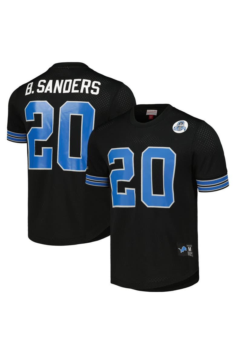 Men's Mitchell & Ness Barry Sanders Black Detroit Lions Big & Tall Mesh Player Name & Number Shirt, Main, color, Black