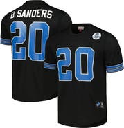 Mitchell & Ness Men's Mitchell & Ness Barry Sanders Black Detroit Lions Big & Tall Mesh Player Name & Number Shirt