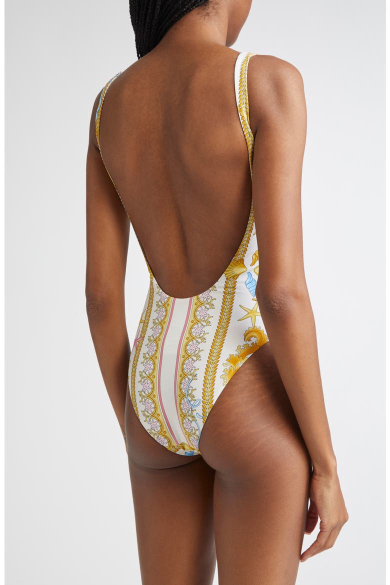 Underwater Barocco One-Piece Swimsuit, Alternate, color, EGGSHELL MULTICOLOR