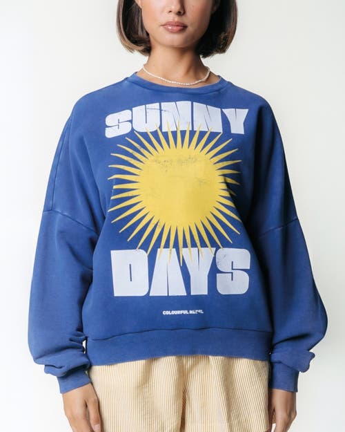 Colourful Rebel Sunny Days Acid Wash Dropped Shoulder Sweat