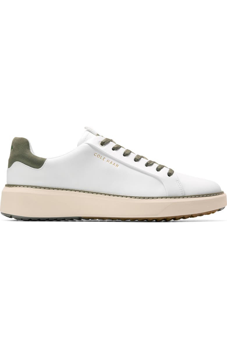 Cole Haan GrandPro Topspin Waterproof Golf Shoe, Alternate, color, White / Dusty Olive Suede