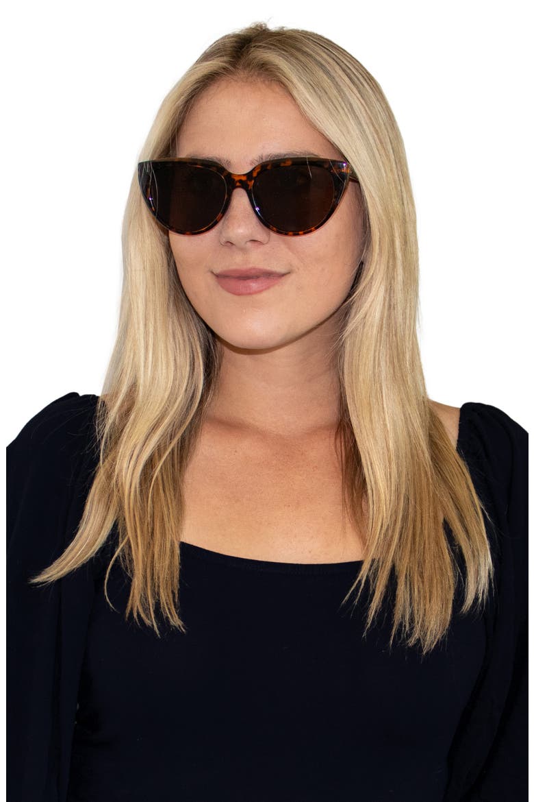 Pepper 56mm Polarized Cat Eye Sunglasses, Alternate, color, TORTE/ BROWN