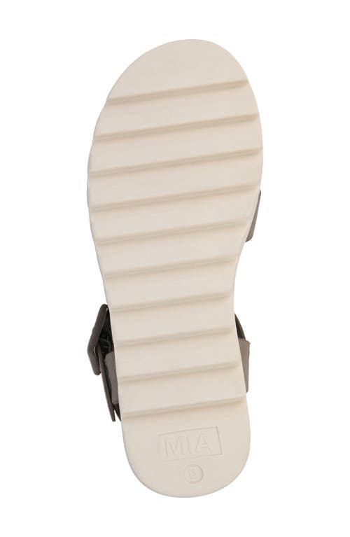 Mia Jovie Ankle Strap Platform Wedge Sandal In Taupe