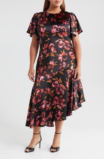 Tia Asymmetrical Hem Faux Leather Skirt Tia Asymmetrical Hem Faux Leather Skirt