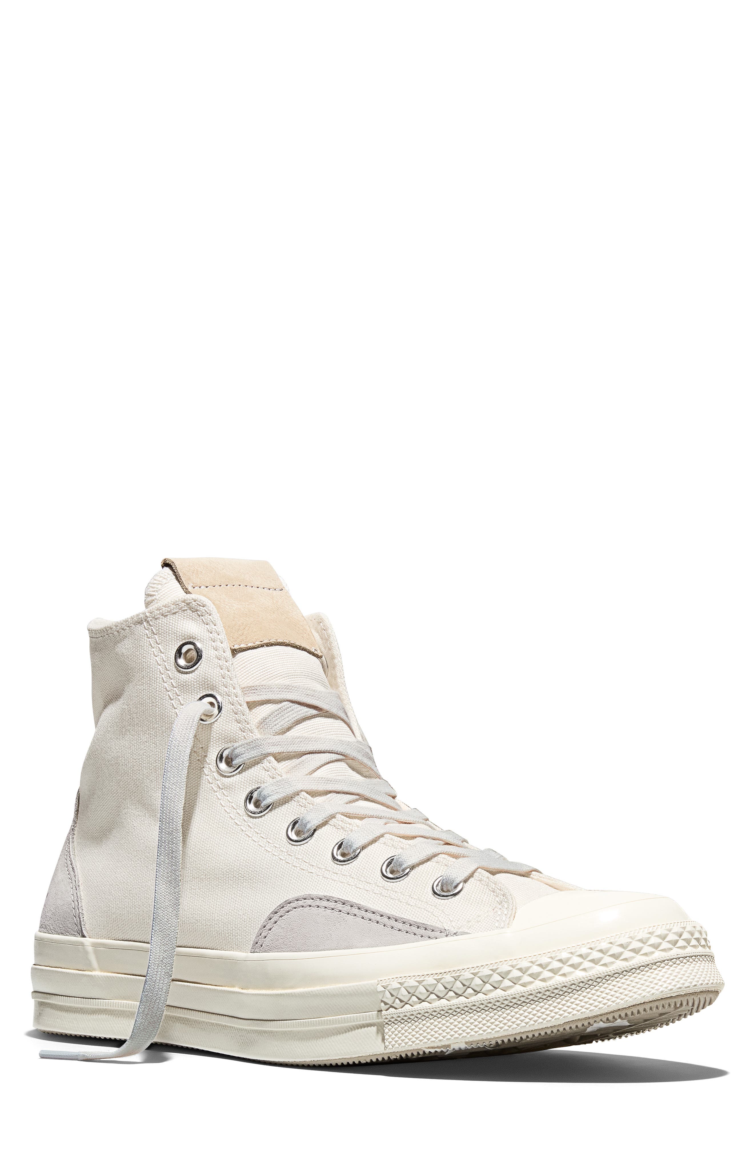 Converse Chuck 70 Canvas & Suede High Top Sneaker, Main, color, Vintage White/ Egret/ Papyrus