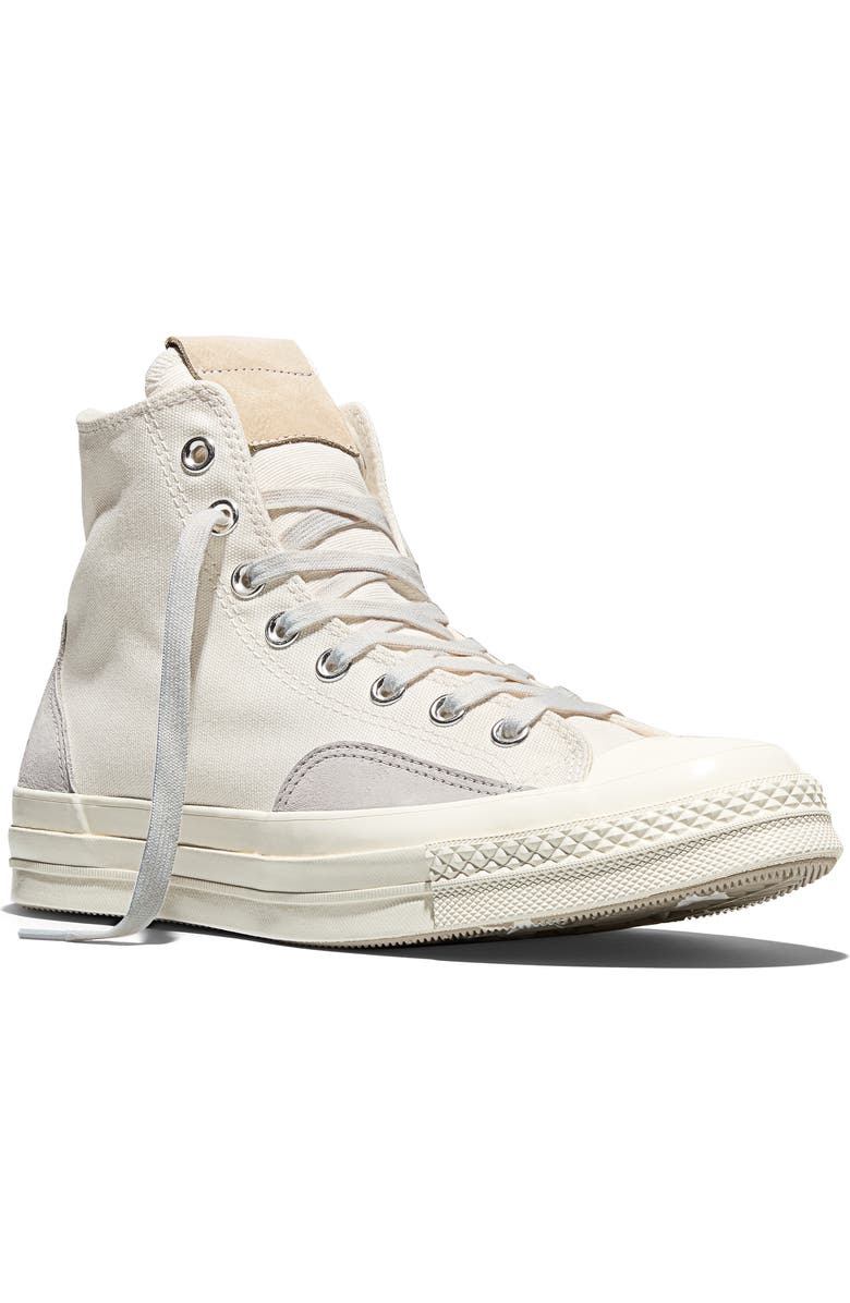 Converse Chuck 70 Canvas & Suede High Top Sneaker, Main, color, Vintage White/ Egret/ Papyrus