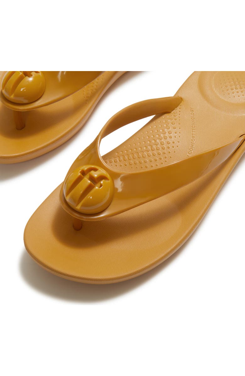 FitFlop Iqushion Glossy Flip-Flops, Alternate, color, Turmeric