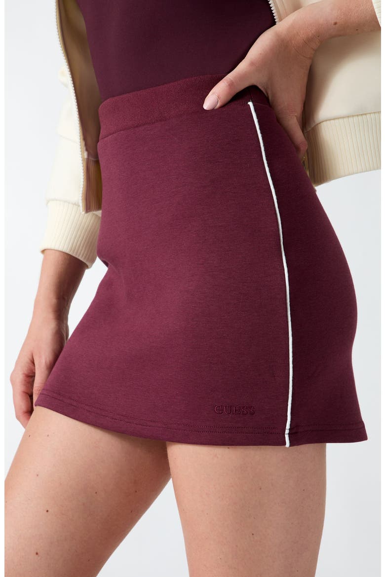 Sibilla Mini Skirt, Alternate, color, OPEN BURGUNDY