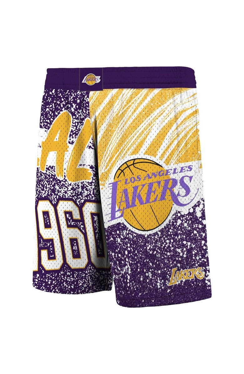 Mitchell & Ness Men's Mitchell & Ness Purple Los Angeles Lakers Hardwood Classics Jumbotron Sublimated Shorts, Alternate, color, 
