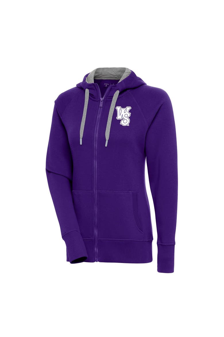 Women's Antigua  Purple Winston-Salem Dash Victory Full-Zip Hoodie, Alternate, color, Purple