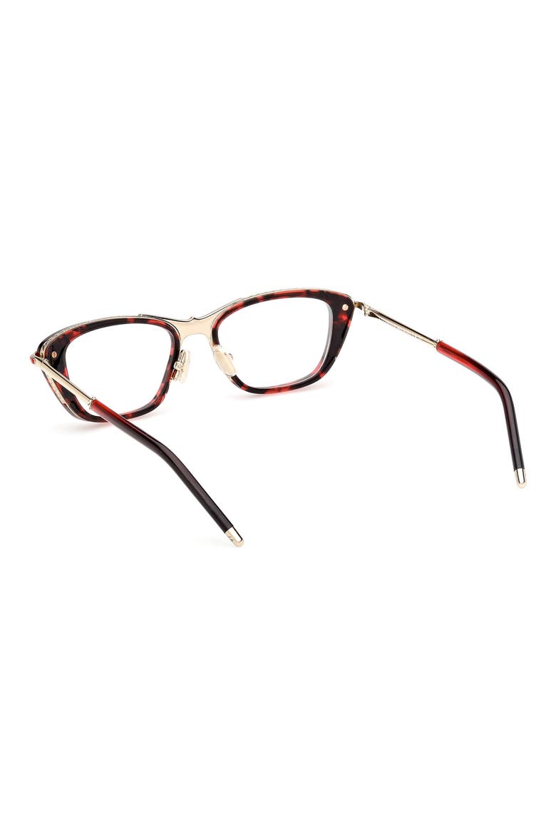 52mm Geometric Optical Glasses, Alternate, color, RED HAVANA