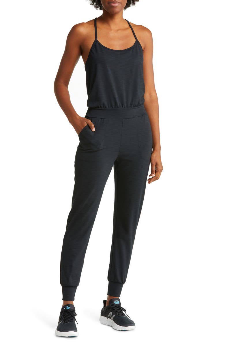 Beyond Yoga Heather Rib Lounge Around Jumpsuit, Main, color,