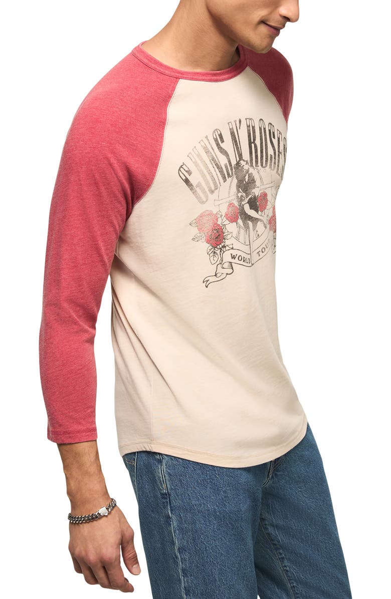 Lucky Brand Guns N' Rose Graphic Baseball T-Shirt, Alternate, color, Red Multi