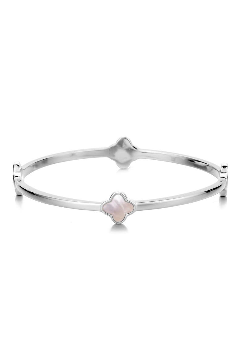 Clover Station Bangle Bracelet, Alternate, color, WHITE