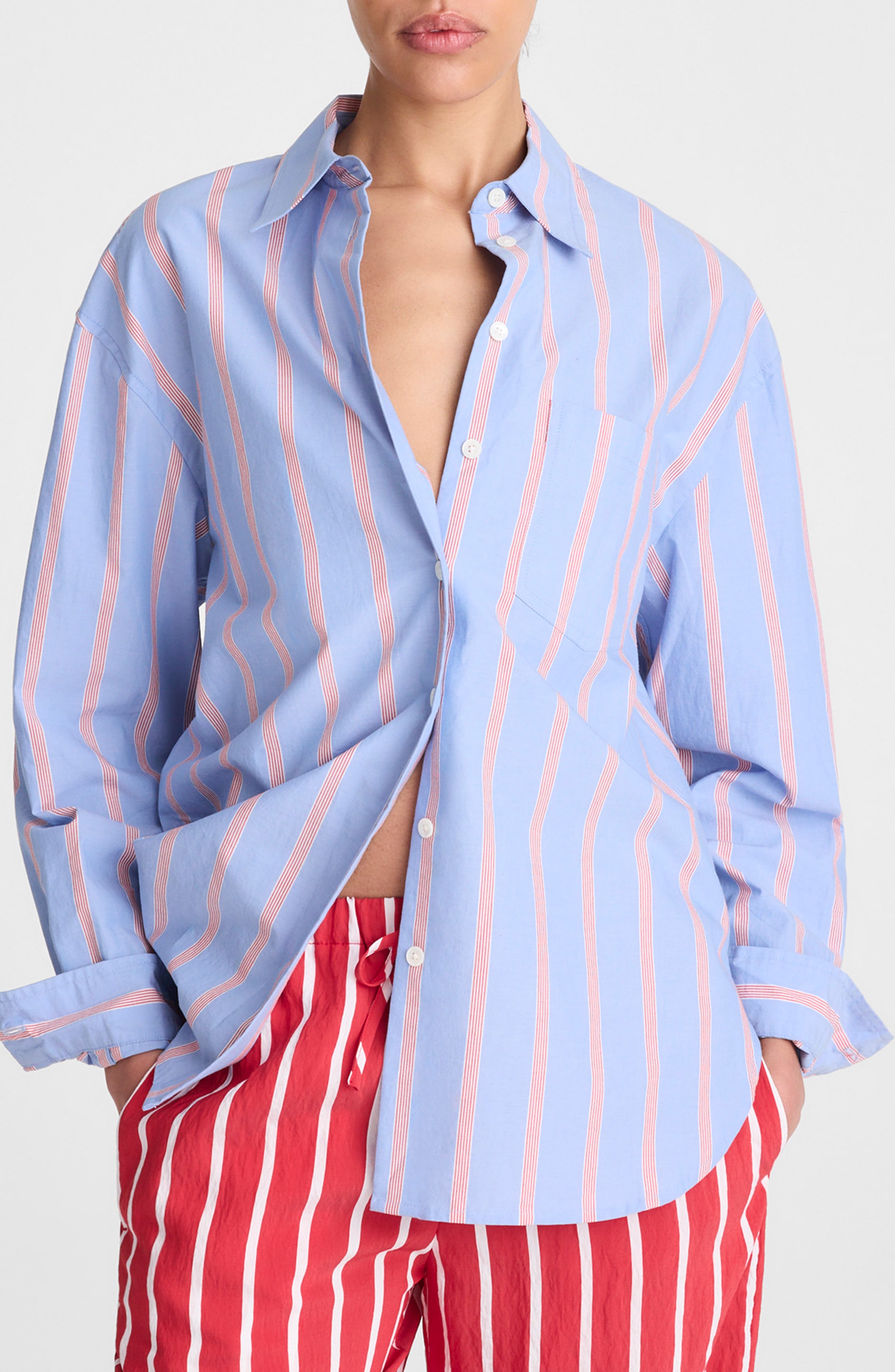 The Easy Stripe Cotton Poplin Button-Up Shirt - image 3