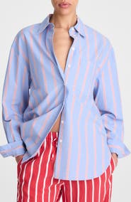 Madewell The Easy Stripe Cotton Poplin Button-Up Shirt