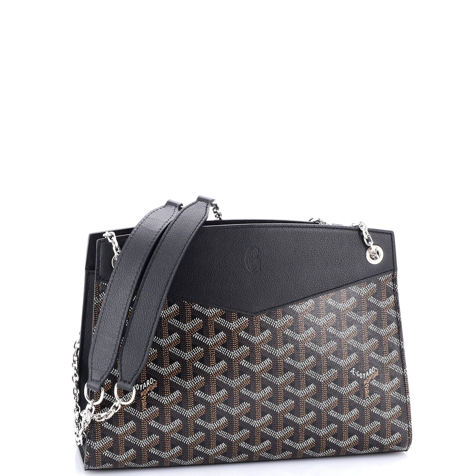 Pre-Owned Goyard Structured Rouette Chain Shoulder Bag Coated Canvas PM, Alternate, color, 