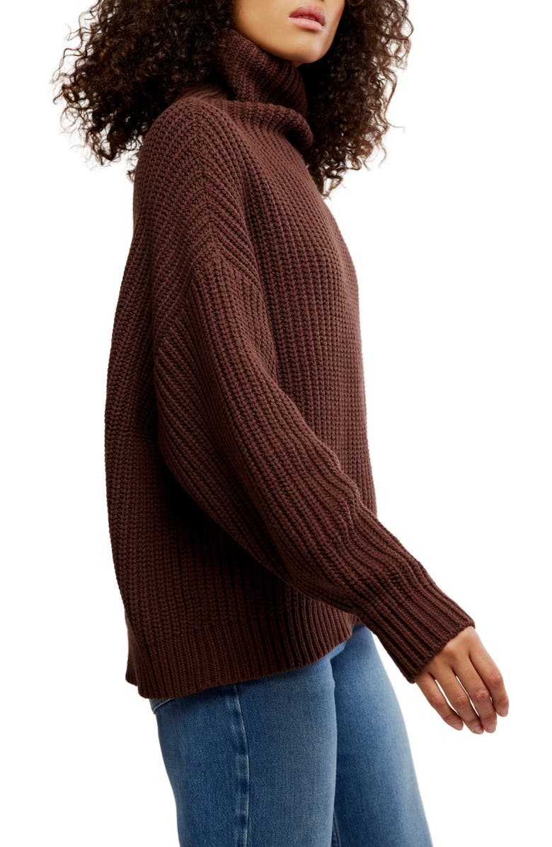 Free People Swim Too Deep Turtleneck Sweater, Alternate, color, Bitter Bark