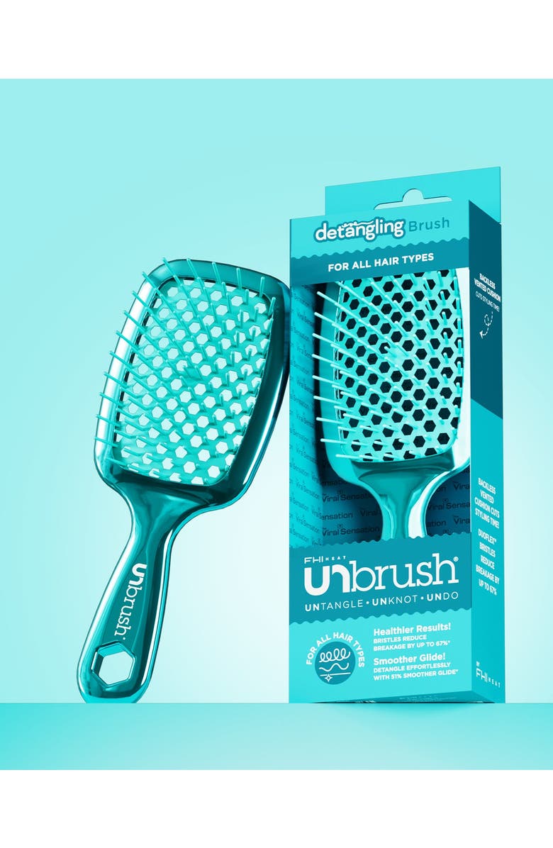 UNbrush Detangling Brush, Alternate, color, Teal Aurora Borealis