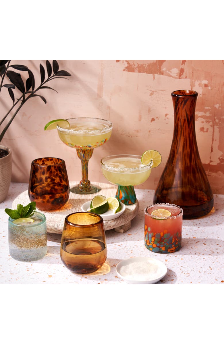 TWINE Segunda Vida Viajar Margarita Glasses Set of 2, Alternate, color, Clear