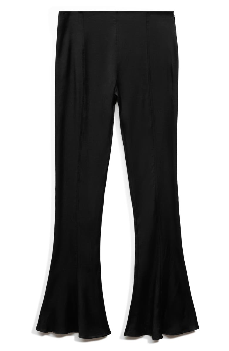 MANGO Low Rise Flare Satin Pants, Alternate, color,