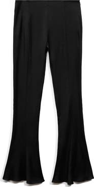 MANGO Low Rise Flare Satin Pants
