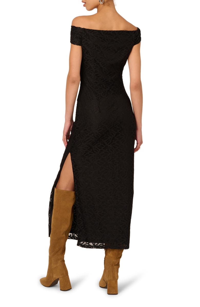 Adrianna Papell Off the Shoulder Lace Maxi Dress, Alternate, color,