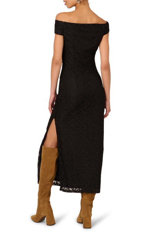 Adrianna Papell Off The Shoulder Lace Maxi Dress In Black