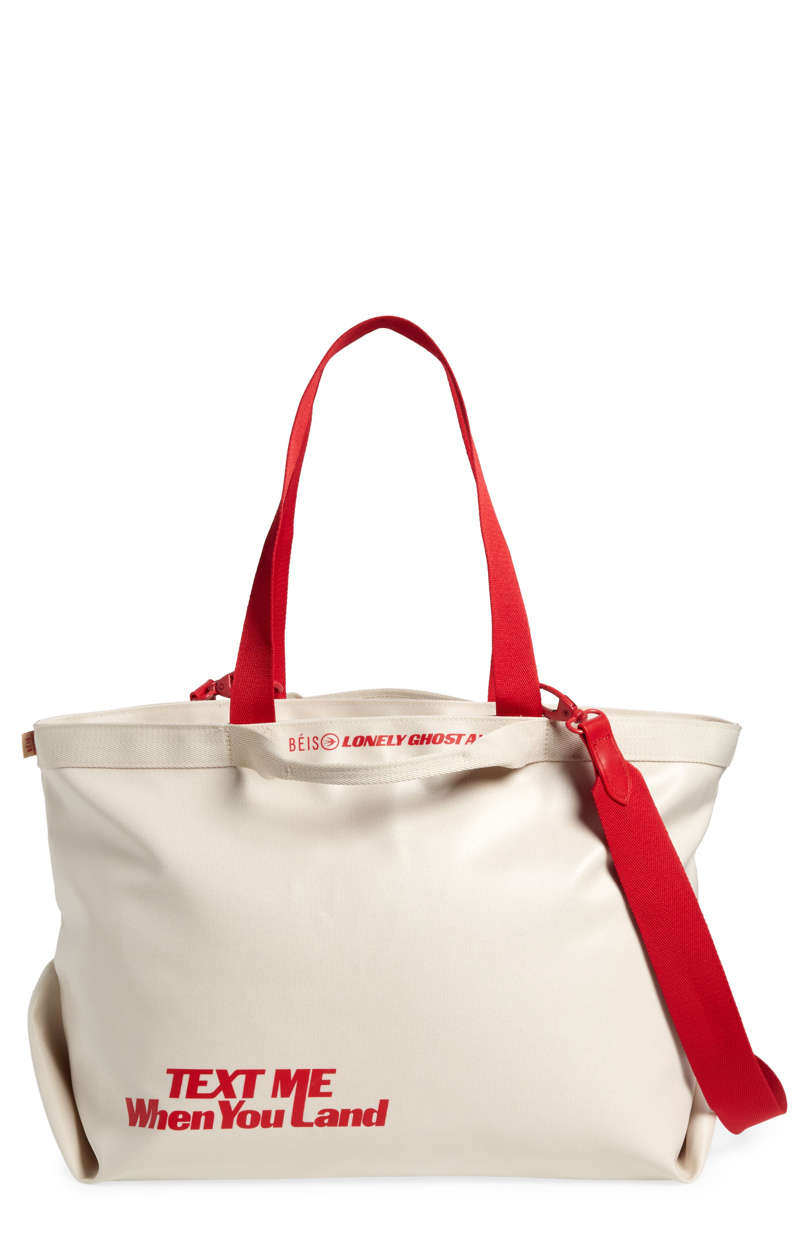 Béis x Lonely Ghost Canvas Tote, Main, color, 