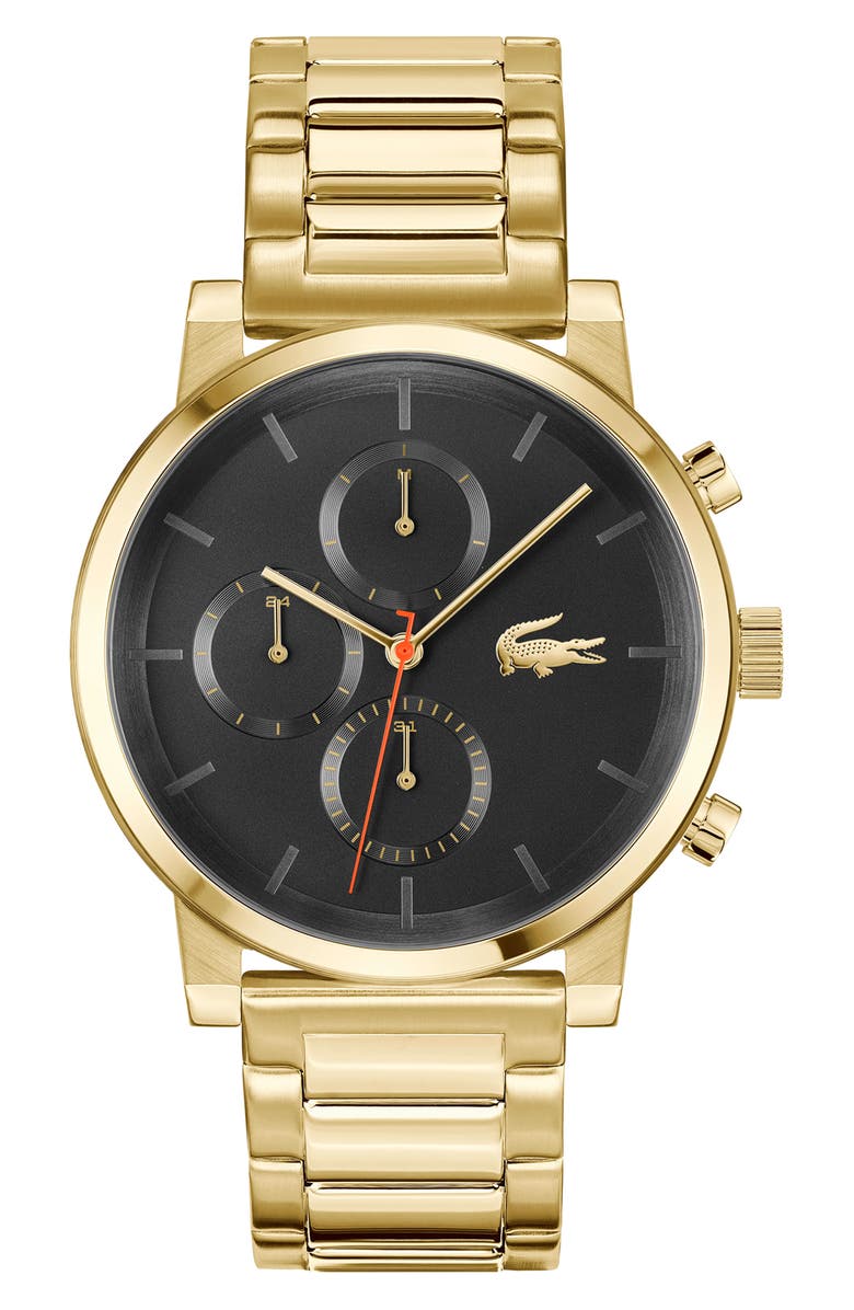 Lacoste Replay Chronograph Bracelet Watch, 44mm, Main, color, Gold/ Black