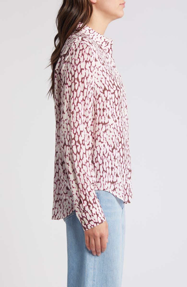 Rails Josephine Leopard Print Button-Up Shirt, Alternate, color, Pink Static Leopard