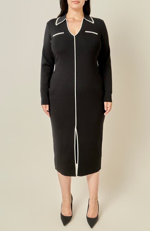Piped Midi Dress