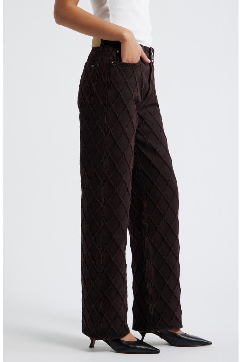 Logan Mid Rise Wide Leg Quilted Jeans, Alternate, color, QUILTED BURGUNDY