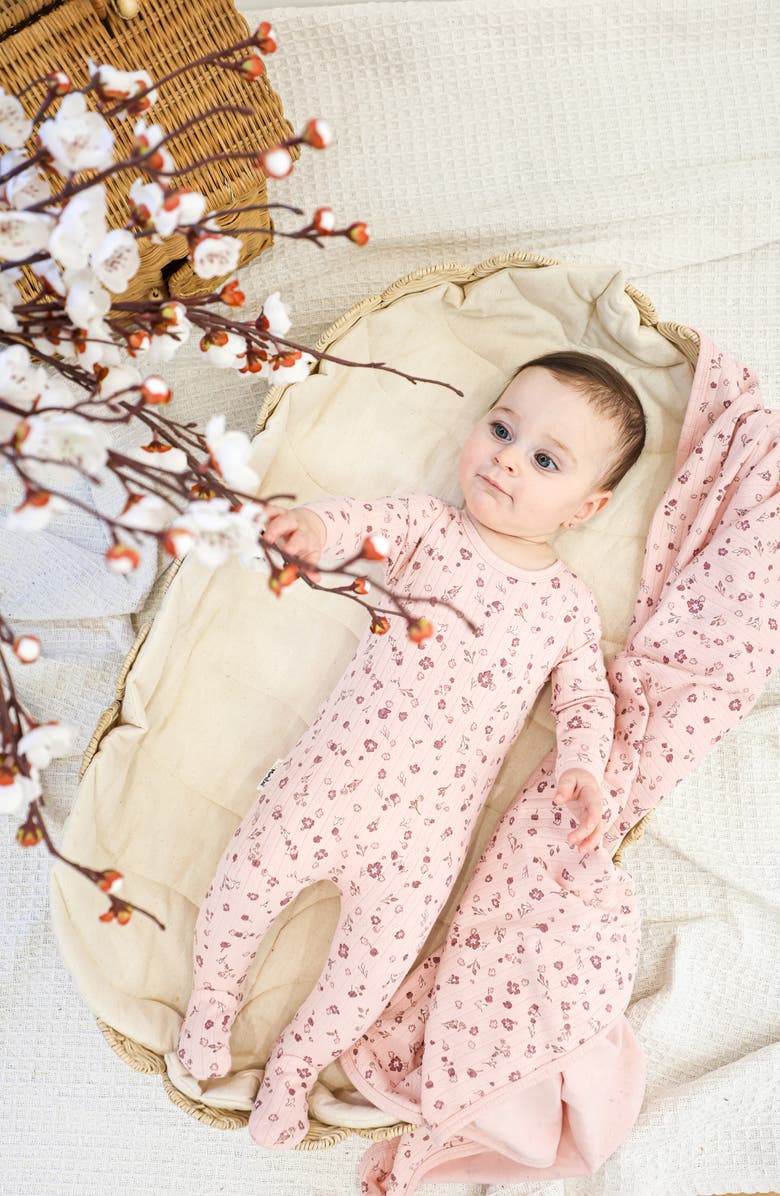 Manière Pointelle Petals Footie, Alternate, color, Mauve