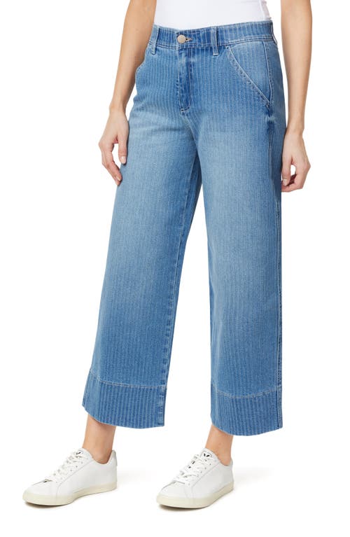 Curve Appeal Bowery Stripe Cropped Wide Leg Jeans In Stella