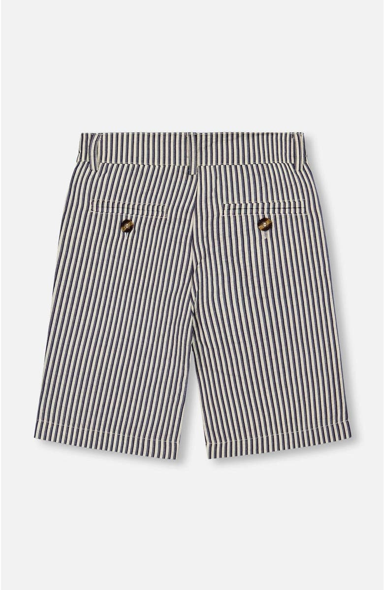 Deux par Deux Boy's Slant Pocket Bermuda Shorts Navy Blue Striped, Alternate, color,
