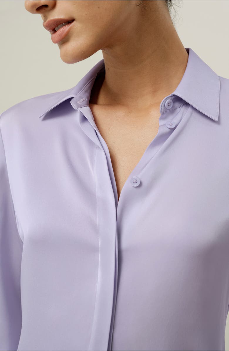 Lilysilk Stretch Double Georgette Shirt, Alternate, color, Orchid Petal