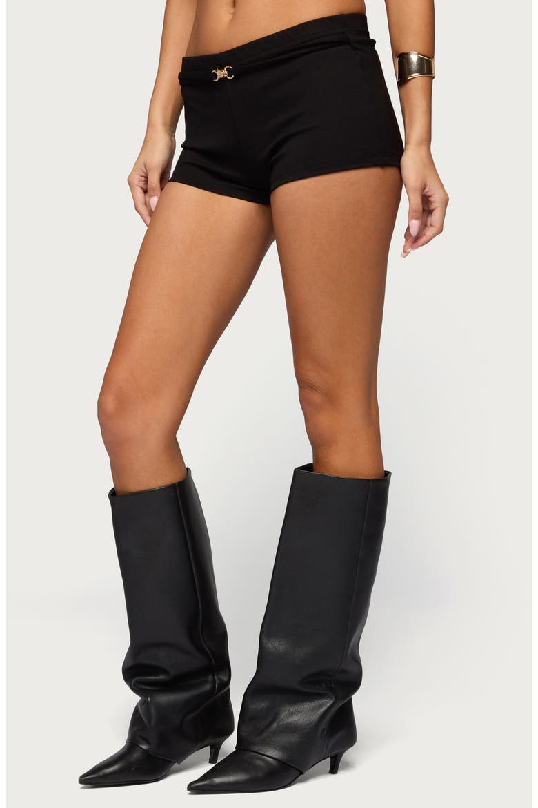 Mischa Belted Micro Shorts, Alternate, color, BLACK