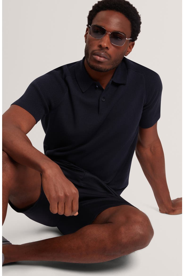 Otiso Cotton & Wool Polo, Alternate, color, NAVY