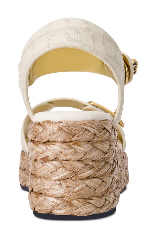 Donna Karan New York Cebrina Ankle Strap Platform Wedge Sandal In Ivory