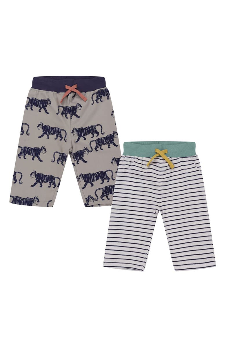Lilly + Sid Organic Cotton Tiger And Stripe Shorts - 2 Pack, Main, color, Multi